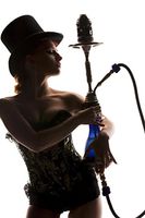 Sexy Cabaret Dancer in Corset with Hookah Photo Photograph Cool Wall Decor Art Print Poster 24x36