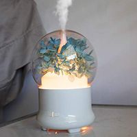 LuxLumi Restorative Floral Oil Diffuser with Multicolor LED Night Light Ultrasonic for Aromatherapy Home Office Spring Decor Dorm Nursery Teen Girls Bedroom Yoga Meditation Easter (Full Bloom Blue)