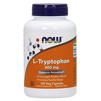 NOW Supplements, L-Tryptophan 500 mg, Encourages Positive Mood*, Supports Relaxation*, 120 Veg Capsules