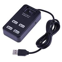 Yohii 4 Port USB 2.0 Hub Super Speed Splitter Adapter with On/Off Switches (4Port Black)