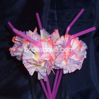 IGC Luau Simulated Silk Orchid Flower Flex Straws - Hawaiian Party (12)