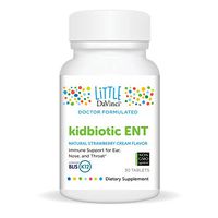 Little DaVinci, kidbiotic ENT, BLIS K12 Probiotic for Kids, Ear, Throat and Sinus Supplement, Strawberry and Vanilla Flavor, 30 Tablets
