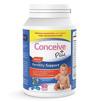 Conceive Plus Men's Fertility Vitamins – Boost Testosterone, Increase Sperm Production – Zinc, Folate, Maca Root, Selenium, Pills – 60 Vegetarian Soft Capsules