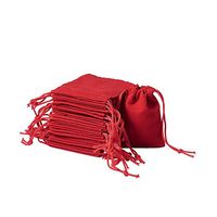 Fashewelry 100 Pack Red Drawstring Velvet Bags 1.97x2.76" Wedding Party Favor Jewelry Candy Storage Gift Packaging Small Pouches