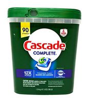Cascade Complete Dishwasher Detergent, with Dawn Grease Fighting Power, 90 Fresh Scent Action Pacs