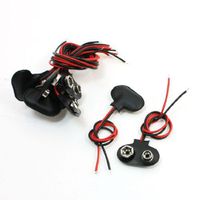 uxcell 10x Faux Leather Housing T Type 15cm Wired 9V Battery Clip Connector