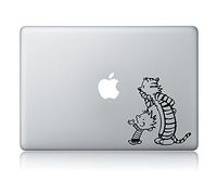 Calvin and Hobbes Looking Apple - Laptop MacBook Vinyl Decal Sticker Apple Mac Air Pro Laptop Sticker Decal