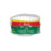 Melitta Junior Basket Coffee Filters White 100 Count