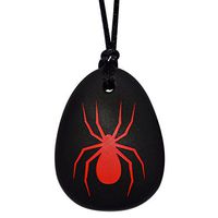 Munchables Spider Chew Necklace for Boys - Sensory Chewable Jewelry (Red)