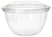 Eco-Products Clear Grab & Go Renewable & Compostable Salad Bowls & Lids, 18-Ounce, Case of 150 (EP-SB18)