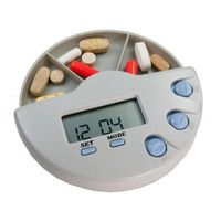 Medi-mate Pill Organizer Alarm Timer with Slide-Out 3 Compartment Medication Tray
