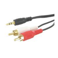 Valley Enterprises 6' Gold Stereo Cable 1-3.5mm Male to 2-RCA Male