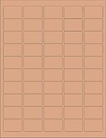 (50 Sheets) 2500 1x1-1/2 INCH Brown Kraft Stickers for Laser/Inkjet Printers, Blank - Size: 8-1/2"X11" Standard Sheets