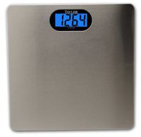 Taylor Ultra Thin Lithium Scale with Brushed Stainless Steel Platform and Backlight