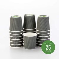 4 oz Gray Paper Coffee Cup - Ripple Wall - 2 1/2" x 2 1/2" x 2 1/4" - 25 count box - Restaurantware