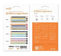 LAB.C C-Skin for Apple Pencil 1 [Basic] 4 Colors (Basic Black, Basic Yellow, Basic Blue, Stripe-Yellow) Sticker Type(4pcs in 1 Package)