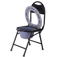 G-LXYZBQSHYP Folding Lightweight Commode Chair Mobile Adult Toilet Potty Chair