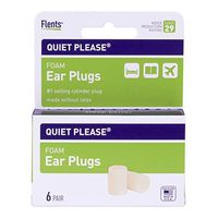 Flents Ear Plugs, 6 Pair, Foam Ear Plugs for Sleeping, Snoring, Loud Noise, Traveling, Concerts, Construction, & Studying, NRR 29