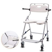 Zhu Rollator Walker Wheelchair Bath Chair Folding Portable Transport Chair with Solid Wheels Comfortable Armrest and Seat Foot Rrests Heavy Duty for Seniors