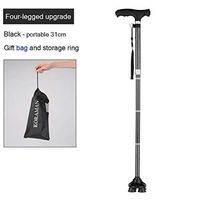 Crutches Olds Folding Anti-Slips Lights with Ultra-Light Portable Walking Sticks Multi-Function Four-Legged Cane (Color : One Foot Base, Size : 80cm)