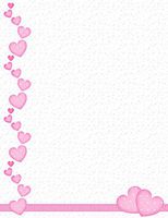 Valentine Pink Hearts & Ribbon Stationery Printer Paper 26 Sheets