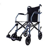 WLG Lightweight Folding Wheelchair Transit Travel Wheelchair with Footrest Folding Handling Net