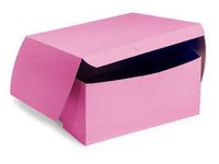 Pack Of 10, 7 X 7 X 4" Pink Bakery Boxes 1-Piece Lock Corner Box For Cakes, Pies, Cupcakes Made In USA