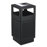 Safco 9477BL Canmeleon Ash/Trash Receptacle Square Polyethylene 38gal Textured Black