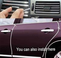 YIJINSHENG Car Door Trim Edge 5 metres Body Strip Chrome Mold Scratch Guard Protector Air Condition Vent Decoration(5 metres)