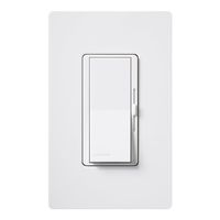 Lutron Diva Dimmer Switch for Halogen and Incandescent Bulbs, 600-Watt, Single-Pole or 3-Way, with Wallplate, DVW-603PH-WH, White