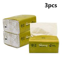 MEIYIN 3 Bags 3-Layers Extractable Natural Facial Towels Bath Tissues Toilet Paper Soft Bamboo Pulp Pumping Tissue