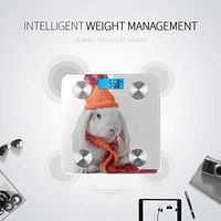 LYAOE Bluetooth Body Fat Scale Funny Lop Eared Rabbit Dressed Knitted Smart Wireless Scale with LCD Display Measuring Body Weight Bmi and Health Digital Scale
