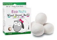 Eco Nuts Wool Dryer Balls, Reusable Fabric Softener, XL 4 Pack