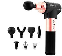 Sonic LX Professional Percussion Massage Gun - Powerful Deep Tissue Muscle Massager for Athlete Recovery and Chiropractic Therapy - Quiet, 9 Speeds + 7 Attachments for Limitless Usage (Black/Gold)