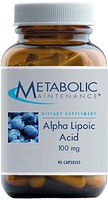 Metabolic Maintenance Alpha Lipoic Acid - 100 Milligrams ALA, Antioxidant Support for Nerve + Liver Health (90 Capsules)