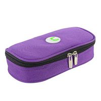 Healifty Insulin Storage Bag Portable Insulin Cooler Bag Storage Pouch Medical Travel Camping Organizer Bag (Purple, No Ice Bag)