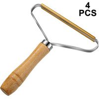 4 Pieces Portable Lint Remover Lint Roller Fabric Shaver Clothes Fuzz Shaver Reusable Double Sided Lint Remover for Restoring Sweater Coat and Fabrics, Removing Pet Hair