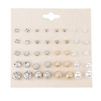 20 Pairs Crystal Pearl Matte Ball Stud Earrings Set Hypoallergenic Earrings Best Accessory Accessories Women Design Cheap Novelty Pendant Prom Pretty Brides