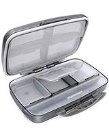 Travel Pill Organizer Large Portable Moisture Proof Vitamin Case, Fullicon Oversize 8 Compartment Pill Box, Pill Holder - Airtight & Moistureproof – Grey
