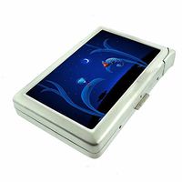 Alien Chameleon Night Em1 Hip Silver Cigarette Case With Built In Lighter 4.75" X 2.75" Id Holder Metal Wallet RFID Protection