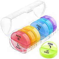 Daily Pill Organizer Twice-a-Day, Weekly AM/PM Pill Box,Round Medicine Organizer,7 Day Pill Container,Vitamin Organizer for Vitamin/Fish Oils/Supplement (7 Day Pill Container)