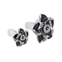 Valyria 1 Set Black Camellia Car Aromatherapy Essential Oil Diffuser Locket Air Freshener Vent Clip