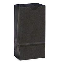 NW Black Recycled Paper Gift Sack Bags - 6 Lb Size - 6 x 3 5/8 x 11 1/16in. - 500 Pack