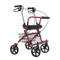 LMEIL Bariatric Rollator Walker, Transport Rollator Walker Seat Wheels Folding Walker, 300 lb Weight Capacity, Heavy Duty with Extra Wide Seat, 16.5” Seat Height