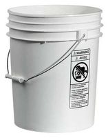 Pail, Open Head, Round, 5 gal, HDPE, Wht, PK10