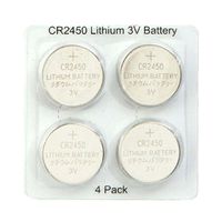 Liown 18177 - CR2450 3 Volt Lithium Button Cell Watch/Garage Door/Calculator/Medical Battery (4 pack) (CR2450 BATTERY 4PK #18177)