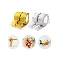 25Yards/Roll 22M Gold Silver Shiny Organza Ribbon for Wedding Christmas Decoration DIY Webbing Cake Gift Packing Crafts Ribbons,Silver 20Mm 25Yard