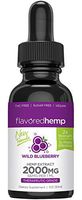 Flavored Hemp Oil - 2000 MG - Blueberry Flavor - Hemp Oil for Pain Stress Anxiety Relief & Improves Overall Health - Grown & Made in The USA