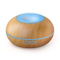 YHW 350 mL Essential Oil Diffuser & Humidifier, Aromatherapy with Ambient Nightlight, Auto Shut-Off, Timer Off, Universal Adapter 120v~ 240v for easy travel, Home, Office, Travel, Light Wood Color