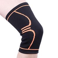 DU&HL Knee Support Sleeves - Compression Recovery Knee Sleeves - Protector and Support for Running, Jogging, Cycling, Hiking, Workouts , Orange , S